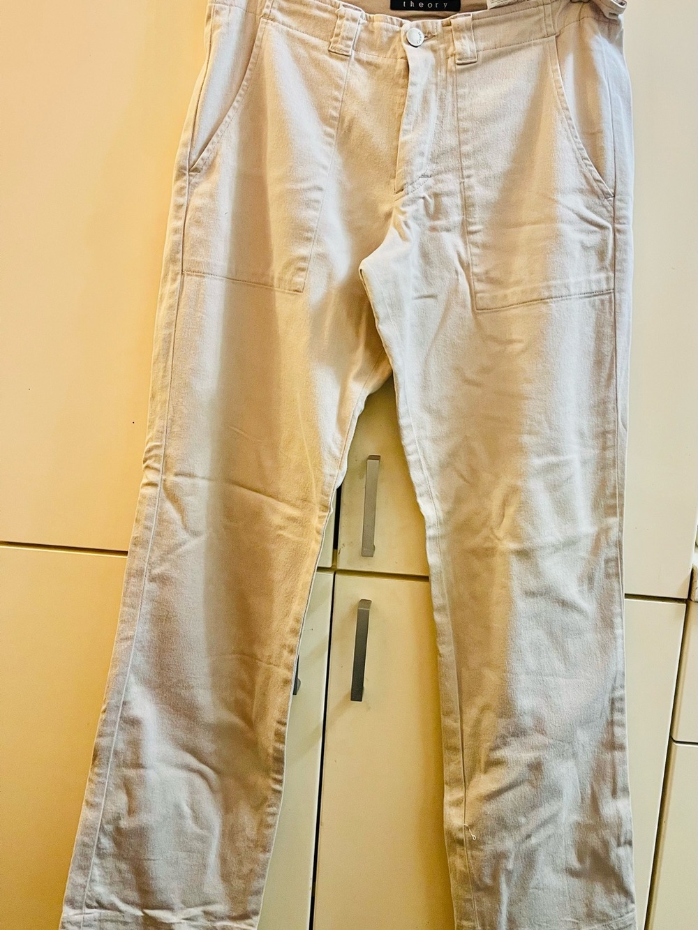 Theory Cotton Pants Straight Leg
Women's Sz 6 Beige / Tan ITALY